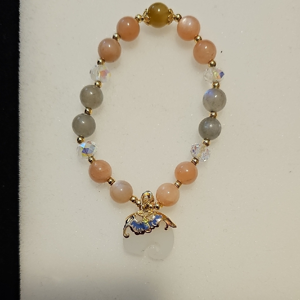 Enamel Elephant Charm Bracelet
